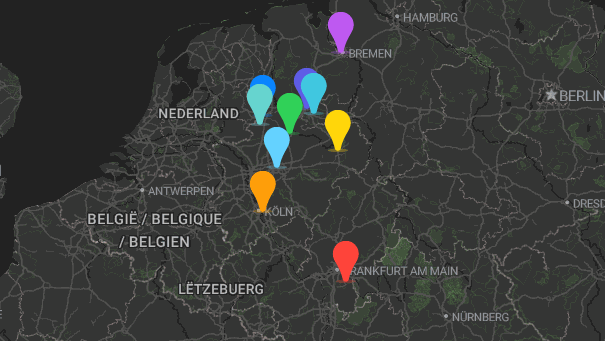 Map of company locations