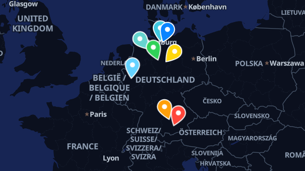 Map of company locations
