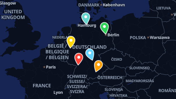 Map of company locations