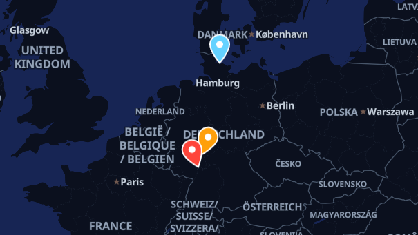 Map of company locations