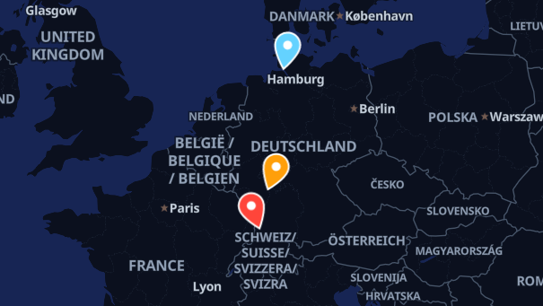 Map of company locations