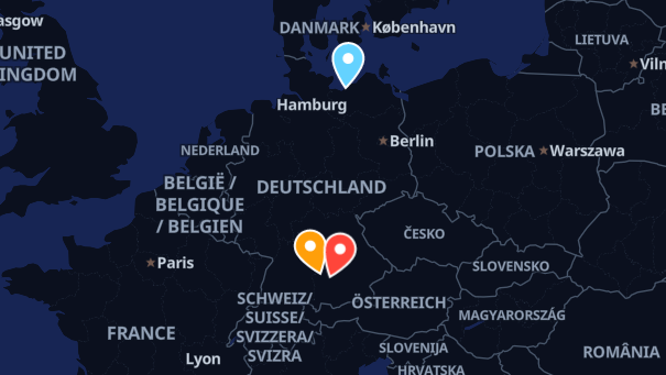 Map of company locations