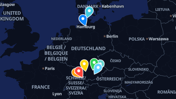 Map of company locations