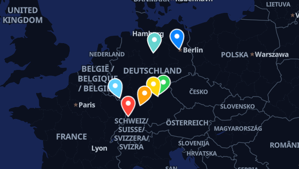 Map of company locations