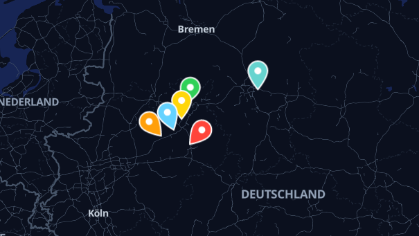 Map of company locations