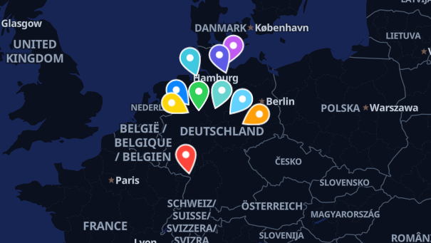 Map of company locations
