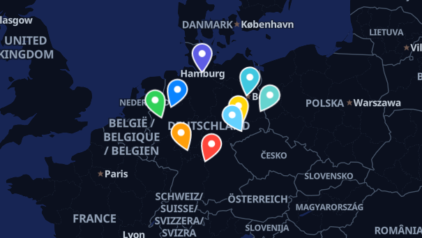 Map of company locations