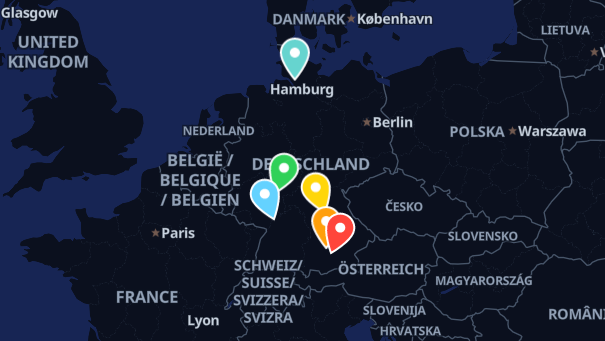 Map of company locations