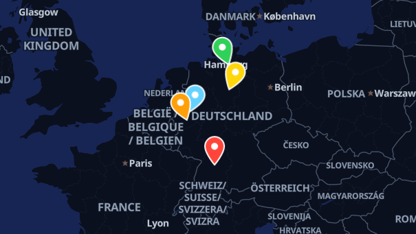 Map of company locations