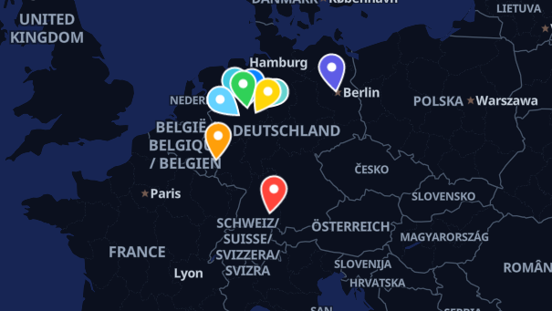 Map of company locations