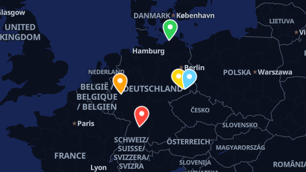 Map of company locations