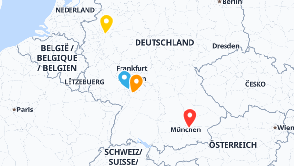 Map of company locations