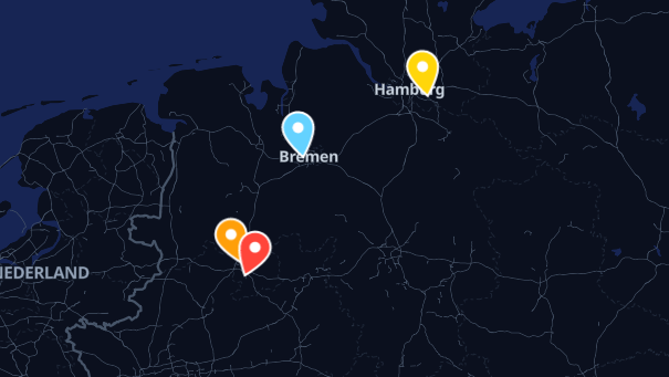 Map of company locations