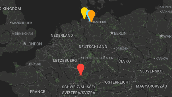 Map of company locations