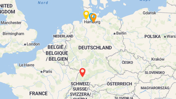 Map of company locations