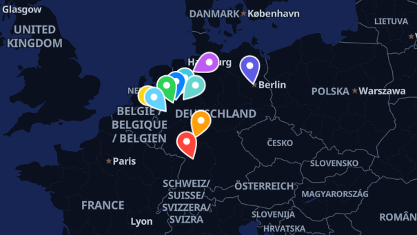 Map of company locations