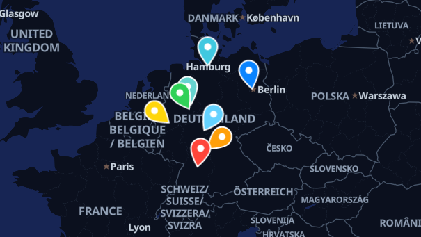 Map of company locations