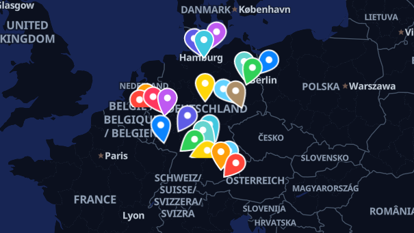 Map of company locations