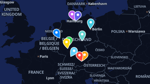 Map of company locations