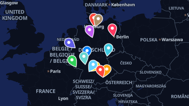 Map of company locations