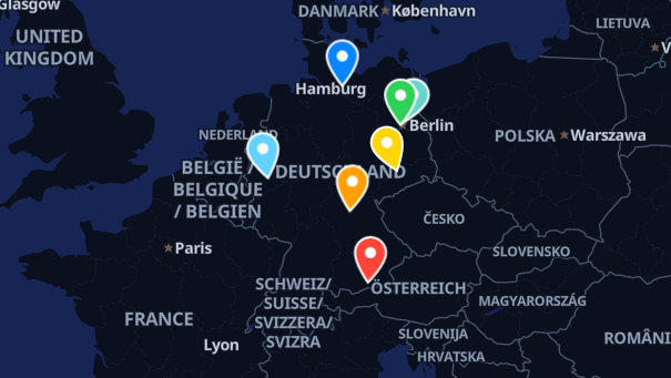 Map of company locations