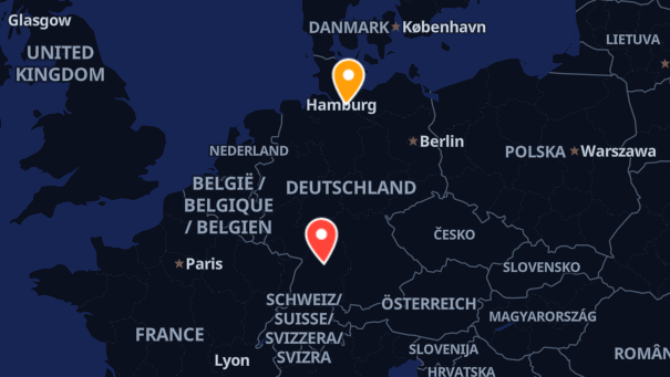 Map of company locations