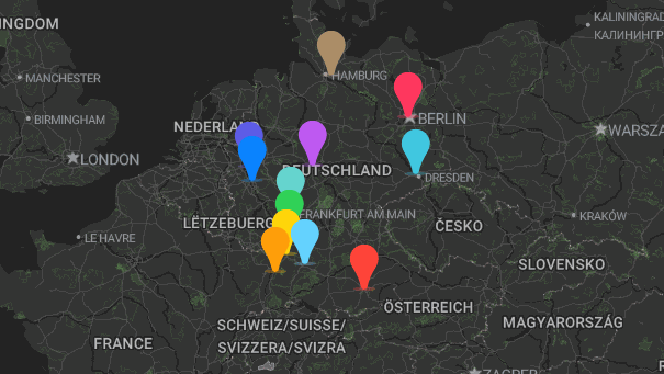 Map of company locations