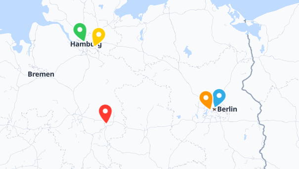 Map of company locations