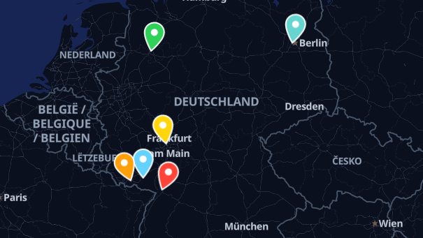 Map of company locations