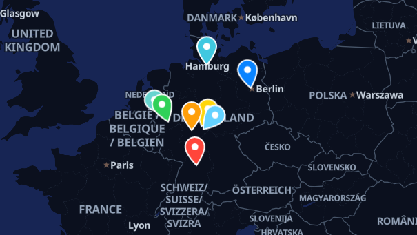 Map of company locations