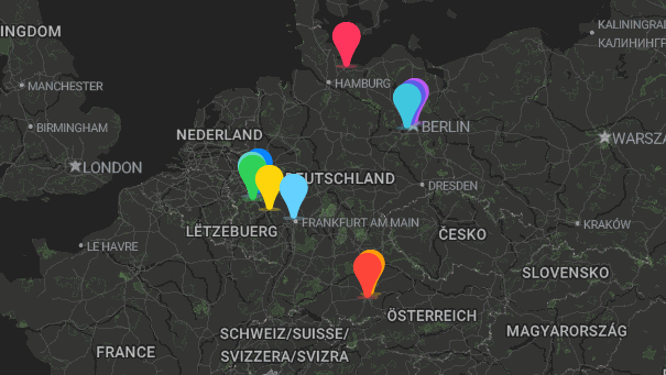 Map of company locations