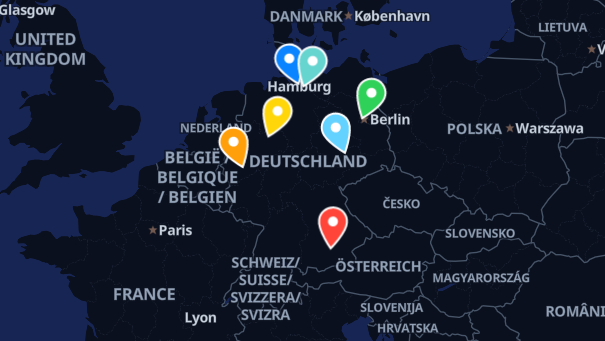 Map of company locations