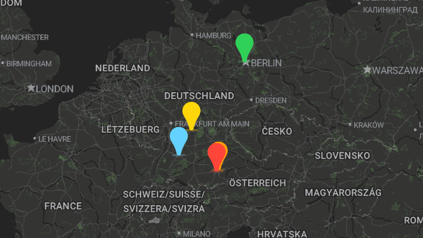 Map of company locations