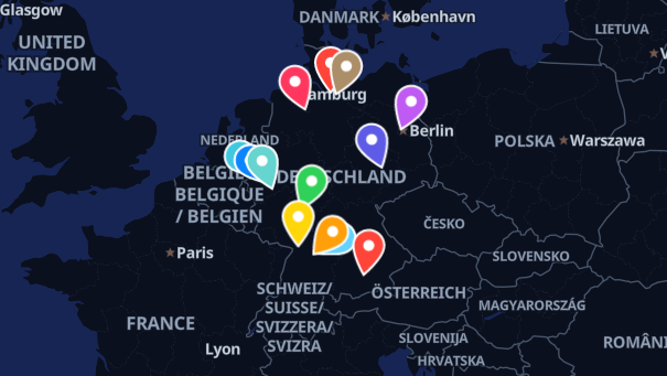 Map of company locations