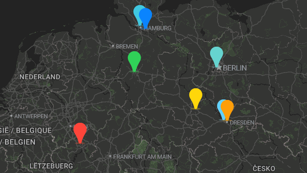 Map of company locations