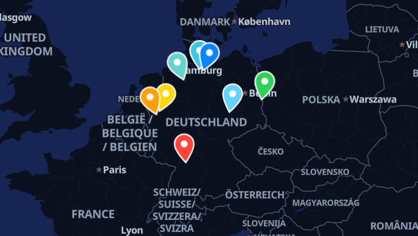 Map of company locations