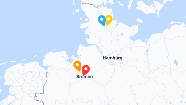 Map of company locations