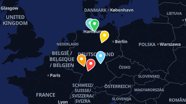 Map of company locations