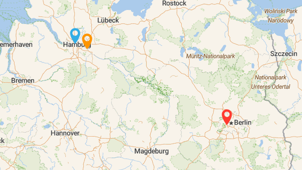 Map of company locations