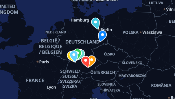 Map of company locations