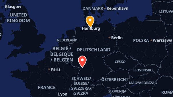 Map of company locations