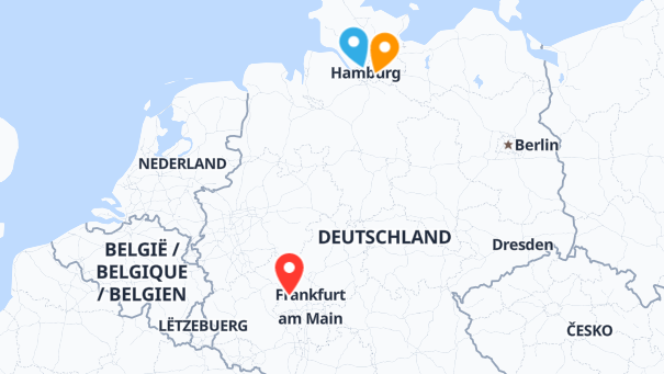 Map of company locations