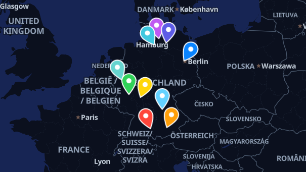Map of company locations