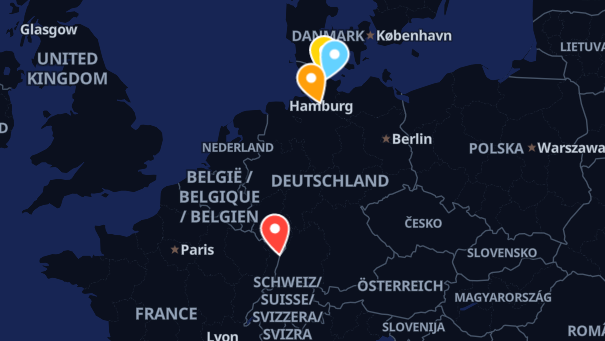 Map of company locations