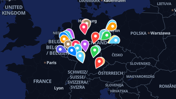 Map of company locations