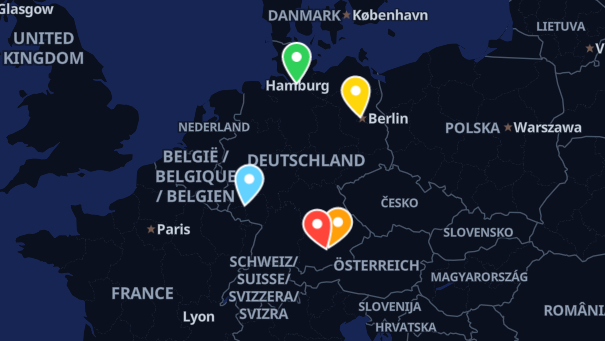 Map of company locations