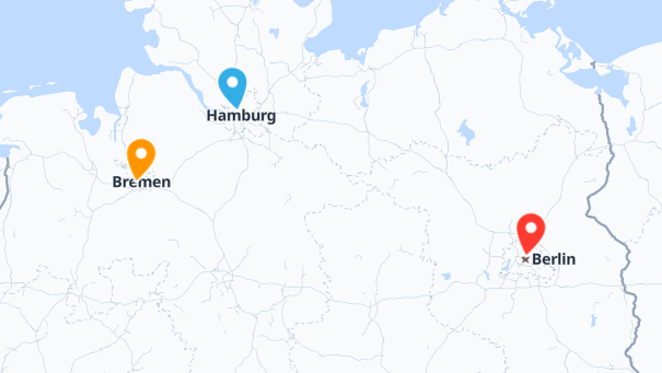 Map of company locations