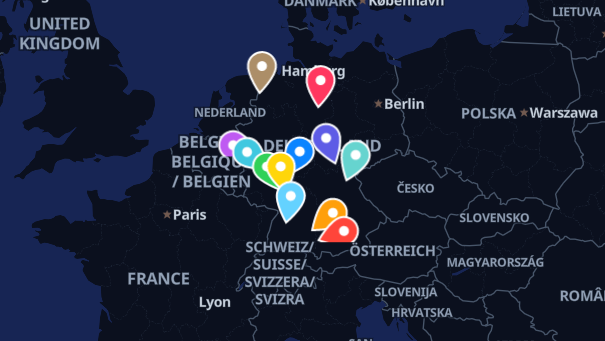 Map of company locations