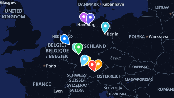 Map of company locations