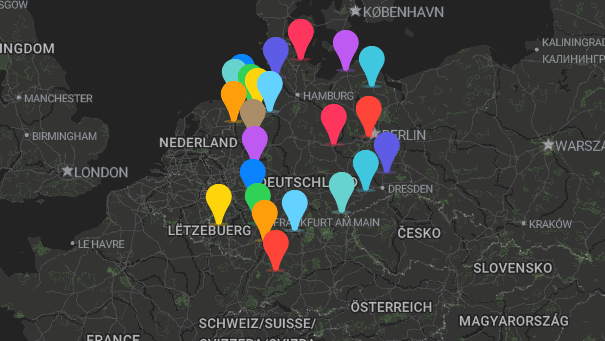 Map of company locations